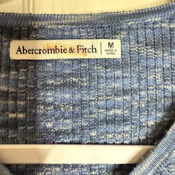 Abercrombie & Fitch O-Ring Cutout Sweater Bodysuit Women M Blue Knit Casual - Picture 3 of 6